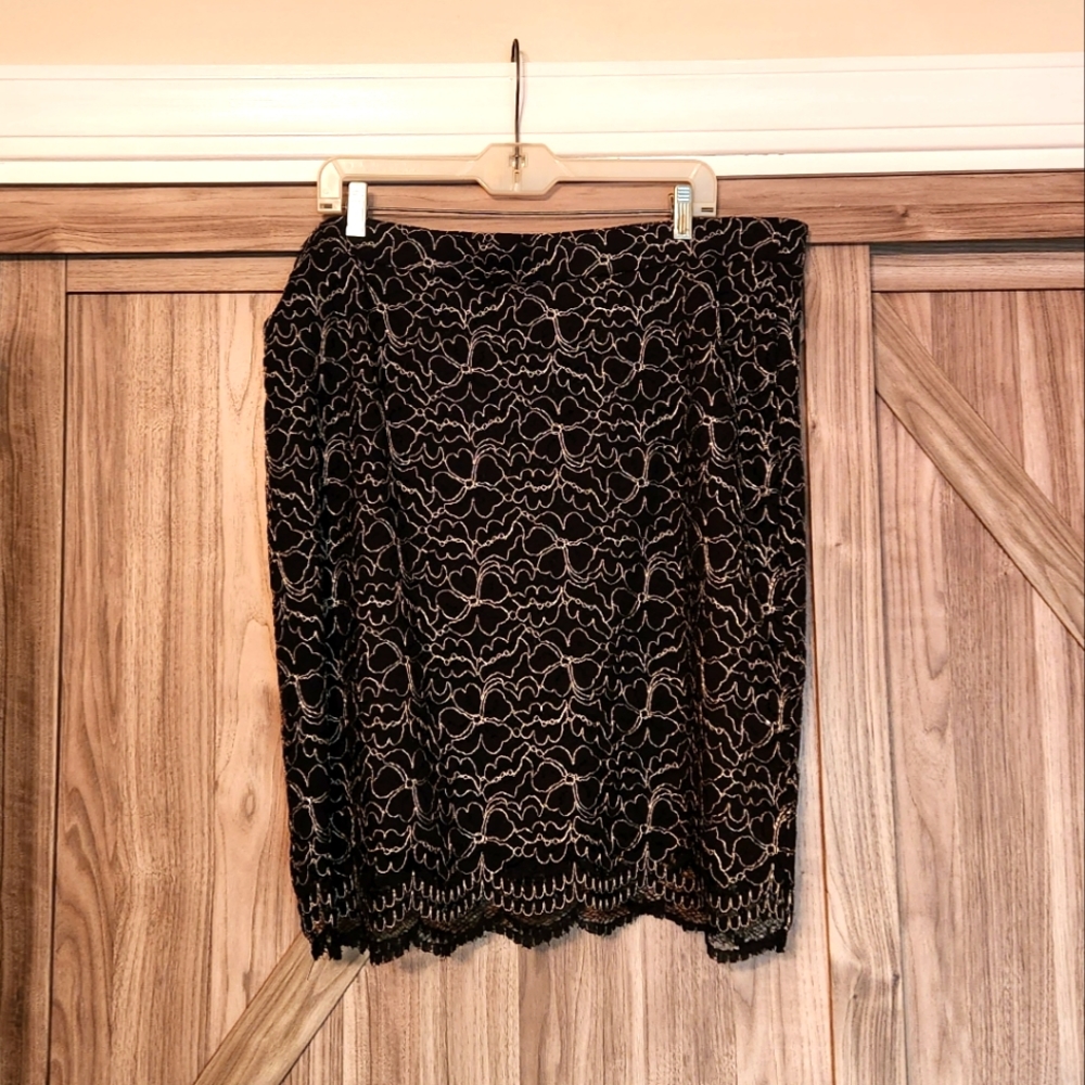 Black and white dressy skirt.